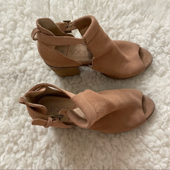 Sole Society Tan Peep Toe Cut Out Booties - Picture 2 of 9